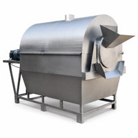 Machine à torréfier les céréales commerciale grande capacité, torréfacteur de noix 500 kg par lot, équipement de torréfaction en acier inoxydable pour arachides et graines