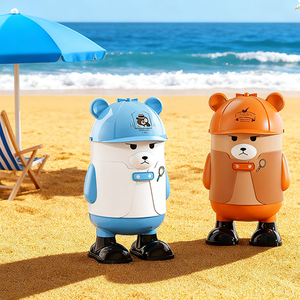 Poubelle Mignon Petit Ours Dessin Animé Plastique Haut de Gamme PP Bureau Maison Poubelle de Stockage Pieds Epais Sans Pliage - Product Image 2