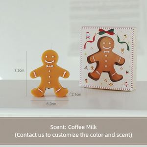 Christmas Scented <b>Candle</b> Cute Gingerbread Man <b>Candle</b> Natural Soy Wax Factory Custom Holiday Home Decoration <b>Gift</b> - Product Image 6
