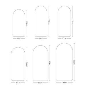 Miroir sur pied moderne doré à cadre fin et arqué, pleine longueur, pour chambre, hôtel, boutique - Product Image 6