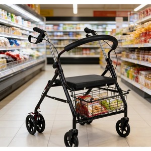 Professional New Olderly Walking Aids Wheel Chair Folding Portable <b>Rollator</b> <b>Walker</b> Adult <b>Walker</b> With Soft Seat - Product Image 1