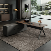 Ensemble de bureau moderne de luxe léger en bois avec chaise de direction, armoire et bibliothèque – Mobilier de bureau sain pour usage commercial
