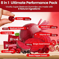 Prix de gros Gummies de racine de betterave Soutien immunitaire naturel 60 unités Fabrication OEM ODM Vente chaude pH sain pour femmes et hommes