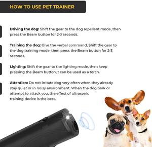 Anti ladridos dispositivo perro agilidad equipo túnel deja corteza perros linternas Led para - Product Image 4