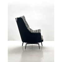 Fauteuil pivotant de luxe à dossier haut avec appui-tête, fauteuil d'appoint en tissu velours pour salon, hôtel, villa