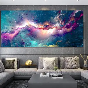 Immagine della parete pittura arte moderna Poster luce e stampa nuvola astratta per soggiorno tela stampa UV ritratto viola bianco