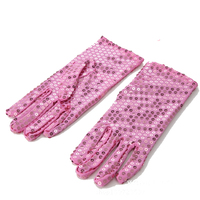Gants courts unisexes à paillettes, couleur unie, costume à paillettes scintillantes des années 80, pour cosplay et fête