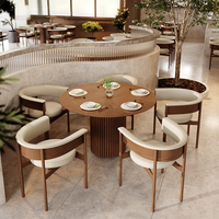 Ensemble de mobilier de restauration pour café commercial, table et chaises en bois massif pour restaurants, cafés, projets hôteliers