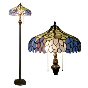 LongHuiJing Tiffany Wisteria Floor <b>Lamp</b> 16Inch Stained <b>Glass</b> <b>Lamp</b> Lampshade Floor Lights Living Room <b>Lamps</b> - Product Image 1