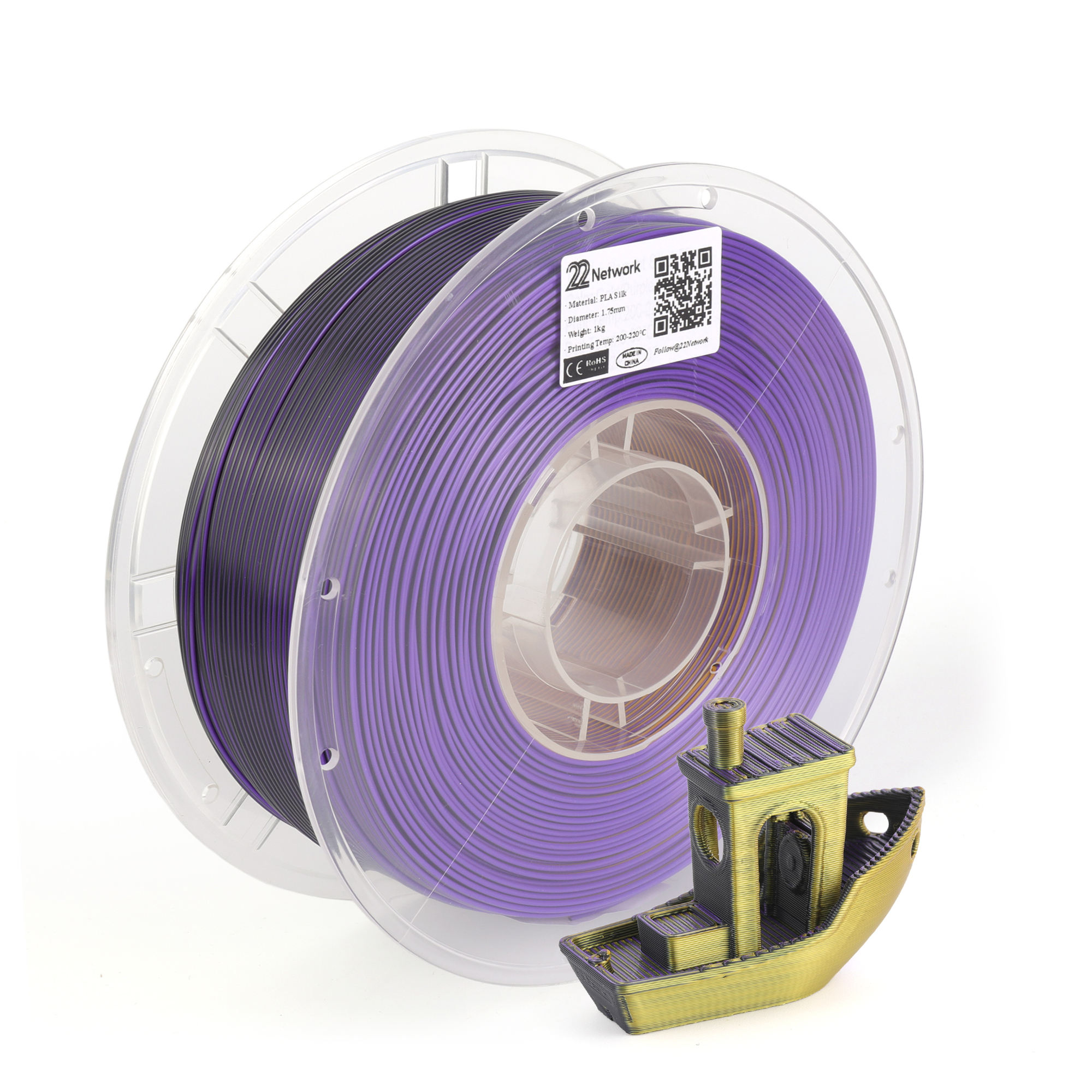 Negro, dorado y morado