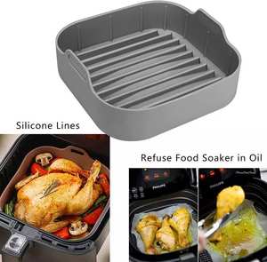 Friteuse à Air en Silicone, plaque de cuisson pour four, Pizza, poulet frit, panier en Silicone, réutilisable, accessoires de doublure de poêle - Product Image 4