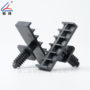 Clip en nylon noir en forme d'arbre, coussinet tampon réglable pour interstices intérieurs automobiles, hauteur 28,8 mm, conforme RoHS - Product Image 2