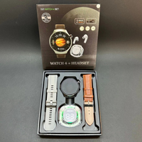 Montre connectée portable à double bracelet, écran IPS de 1,52 pouce, montre connectée sportive avec écouteurs Bluetooth TWS, montre ronde