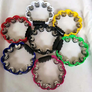 Wholesale <b>Musical</b> <b>Instrument</b> Flower Shape Colorful Plastic Tambourine Toy Jingle Music Montessori Plastic Hand Shake Bell - Product Image 2