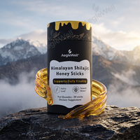 Bâtonnets de miel au Shilajit de marque privée, Résine himalayenne pure, Miel biologique, Bâtonnets de miel SHILAJIT pour hommes et femmes