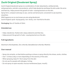 Zuchi 20Ml Thảo Dược Khử Mùi Phun Nhà Máy Trực Tiếp Việt Nam Tự Nhiên Hiệu Quả Thân Thiện Với Môi Mùi Preventer Cho Nách Chân Nóng Nhất - Product Image 5