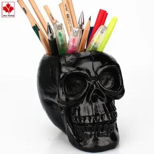 Custom Resin Skull Makeup Brush Holder Pen Holder For Desktop Decor Home Decor Gift