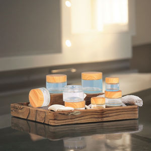 ขวดครีมแก้วใสแบบด้าน BZY BZY5 พร้อมฝาพลาสติกและฝาไม้ไผ่สำหรับครีมบำรุงรอบดวงตาและเครื่องสำอาง (ขนาด 5 กรัม-60 กรัม) - Product Image 2