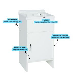 Negrari 8802202 42x34xh82 White Rocco Mini Pvc Mobile Laundry Appliance <b>Space</b>-<b>saving</b> Wash 8802202 Mini <b>Space</b>-<b>saving</b> Wash Pvc - Product Image 5