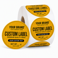 Étiquettes adhésives rondes imprimées sur mesure, jaune doré, autocollantes, en rouleaux, pour l'emballage des pots alimentaires, logo personnalisé, OEM, ODM