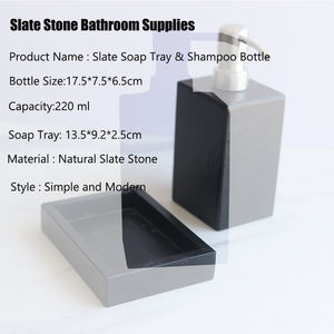 <span class=keywords><strong>Porte</strong></span>-<span class=keywords><strong>savon</strong></span> liquide en <span class=keywords><strong>ardoise</strong></span> naturelle noire décorative, distributeur de lotion, flacon rechargeable pour salle de bain et comptoir - Product Image 6