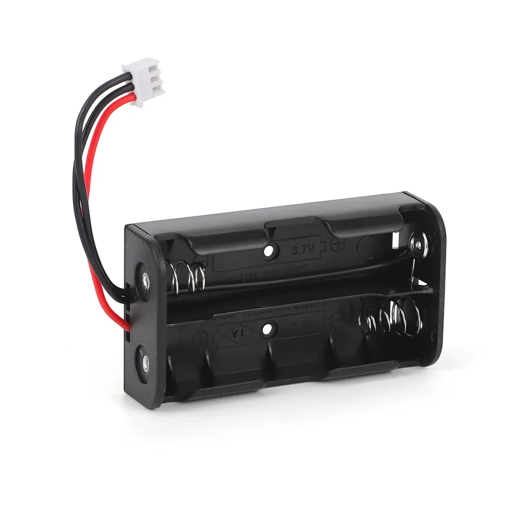 2-Pack 18650 Battery Holder Case: No Cover, Wired, 3.7V for Meter Instruments & Electronic Toys