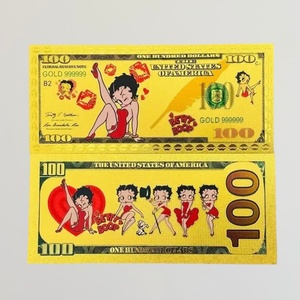 ธนบัตรเคลือบทองคำเบตตี้ บูป สำหรับของที่<span class=keywords><strong>ระลึก</strong></span>สะสม ของขวัญที่<span class=keywords><strong>ระลึก</strong></span> ธนบัตรทองคำ <span class=keywords><strong>100</strong></span> ดอลลาร์ - Product Image 2