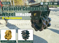 Compacteur de sol RSBM pour excavatrice avec rouleau à picots et dents de grattoir