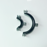 Collier de serrage métallique métrique robuste RK PCWR-07, boulon M8, support de tuyau réglable, acier galvanisé revêtu de caoutchouc