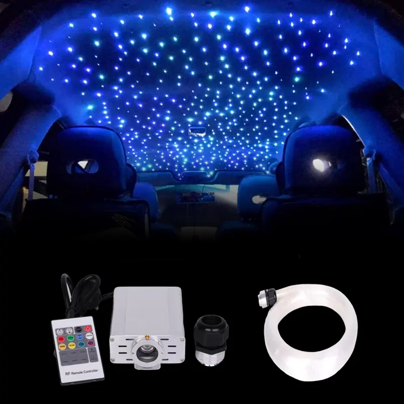 LED ay ışığı yıldızlı yıldız araba çatı Fiber optik ışık ışıltı Fiber optik tavan ışıkları yıldız kiti araba için