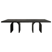 Meubles Kumusi Table à manger rectangulaire en marbre noir haut de gamme et chaises pour salles à manger de petite taille