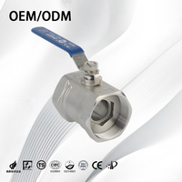 Vanne à bille manuelle en acier inoxydable 1 pièce, filetage NPT 200 WOG, vanne à bille industrielle monobloc pour eau, huile, gaz