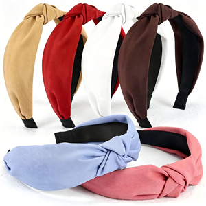<span class=keywords><strong>Serre</strong></span>-têtes larges en satin noué pour femmes, élastiques, élégants, style bohème, accessoires capillaires pour usage quotidien, vente en gros - Product Image 1