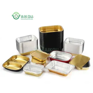 Takeaway Pakket Plastic Cover Slakom Carryout Opslag Oven Veilig Aluminiumfolie Levering Lunchbox Voedsel Container Met Deksel