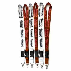 High Quality Black Polyester Staff ID Card Lanyard with Custom Logo Offset Printing Breakaway Safety Neck Strap - Product Image 1