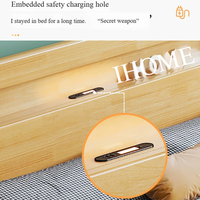 Muebles de Dormitorio Modernos de Fábrica China, Cama King Size de Madera Maciza con Respaldo Rígido de Madera Maciza y Gran Estructura de Madera Maciza