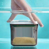 Boîte de rangement transparente en plastique pour céréales et aliments secs, avec couvercle hermétique, pour réfrigérateur, distributeur de céréales, organisateur, verrouillable