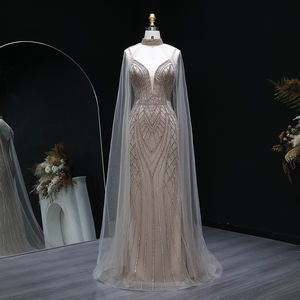 Sharon dedi sssaid Sparkle kristal mavi Mermaid abiye pelerin kollu siyah çıplak kızlar balo parti önlükler - Product Image 6