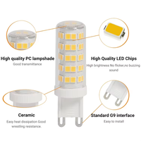Ampoule LED G9 4,8W T4 G9 à double culot pour lustre 220V-240V 530LM pour éclairage domestique non dimmable