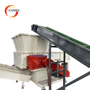 Trituradora de plástico y madera de eje único resistente con cinta transportadora y detector de metales - Product Image 2