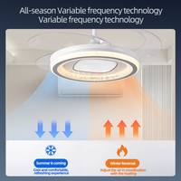 Ventilateur de plafond intelligent moderne et minimaliste avec lumière, ventilateur de chambre ultra-silencieux, 6 vitesses, télécommande pour salon et chambre