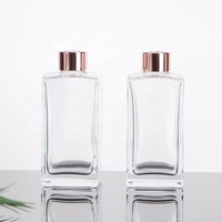 250ml vide clair Rectangle carré Reed diffuseur verre arôme bouteilles verre de luxe