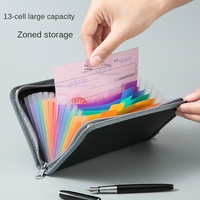 Carpeta de Acordeón Mini A6 Transfronteriza con Ribete Arcoíris y Cremallera, Nuevo Estilo, Organizador de Facturas, Carpeta de Archivos Multicapa, Stock ZY8697