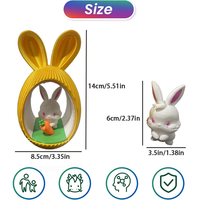 Figurines de lapins en plastique, base pour œufs de Pâques, lapin décoratif pour table, cadeau de bureau, décorations de Pâques