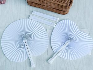 Abanicos de Papel Artísticos para Boda con Logotipo Personalizado, Forma Redonda, Plegables, Ligeros, con Mango de Madera, Decoración Art <span class=keywords><strong>Deco</strong></span> para el Hogar, Recuerdos para Invitados - Product Image 4
