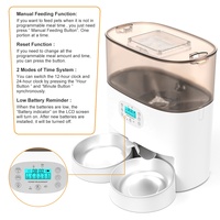 Distributeur de nourriture pour animaux de compagnie pour chat avec séparateur bidirectionnel et double bols Distributeur automatique de nourriture pour chien