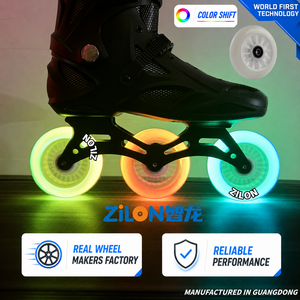 Ruote per <span class=keywords><strong>Pattini</strong></span> in Linea da 72/80/100/110/125mm 85A PU ad Alto Rimbalzo con LED Cambia Colore Lampeggiante - Prezzo di Fabbrica dal Produttore - Product Image 1