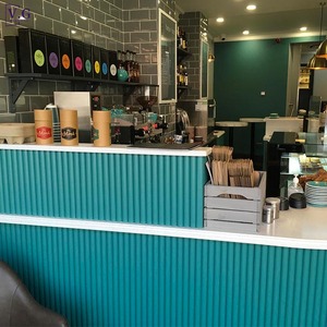 Moderno Set di Bancone di Lusso Blu e Bianco per Caffetteria e Panetteria con Vetrina Espositiva - Product Image 3