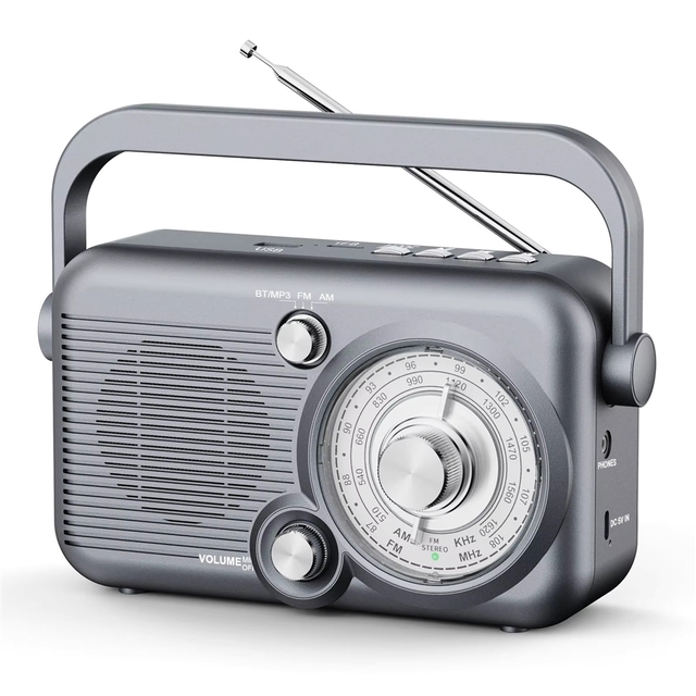Retro Fashion Portable Multifunction BT FM/AM Radio USB/TF MP3 Player Built-in Rechargeable Battery Home Outdoor Hiking Travel
