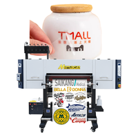 Impresora UV DTF Rollo a Rollo de 60cm 30cm, Plotter de Impresión de Pegatinas UV con Película de Transferencia en Frío y Laminadora
